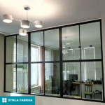 Glass partitions in LOFT style